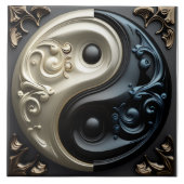 Yin Yang 3D-effect keramische Tegel Tegeltje (Voorkant)