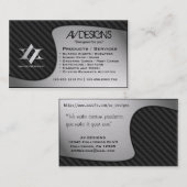 Yin Yang Abstract koolstof / geborsteld aluminium Visitekaartje (Voorkant / Achterkant)