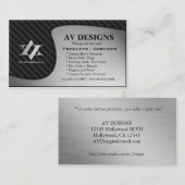 Yin Yang Abstract koolstof / geborsteld aluminium Visitekaartje (Voorkant / Achterkant)