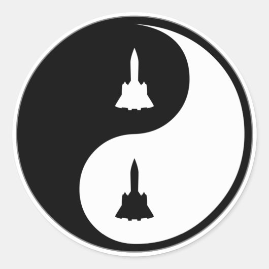 Yin Yang Aerospace Engineering Ronde Sticker (Voorkant)