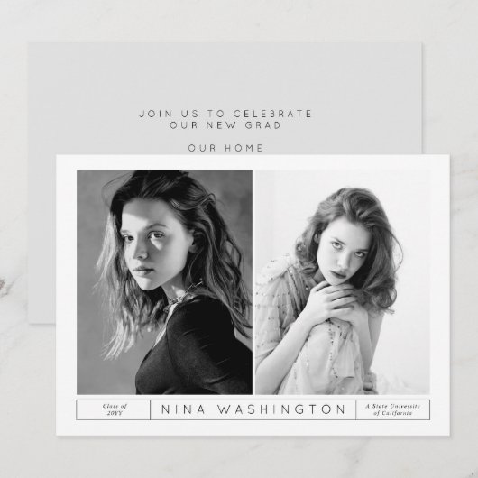 Yin & Yang Afstuderen Uitnodiging (Voorkant / Achterkant)