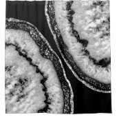 Yin Yang Agate Black Glitter Glam #1 Douchegordijn (Voorkant)