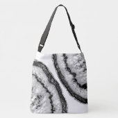 Yin Yang Agate Black Glitter Glam #2 Crossbody Tas (Achterkant)