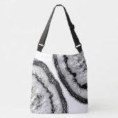 Yin Yang Agate Black Glitter Glam #2 Crossbody Tas (Voorkant)