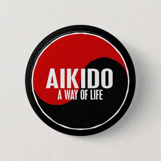 Yin Yang Aikido 1 Ronde Button 5,7 Cm (Voorkant)