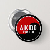 Yin Yang Aikido 1 Ronde Button 5,7 Cm (Voorkant /achterkant)