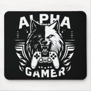 Yin Yang Alpha Gamer Wolf Muismat