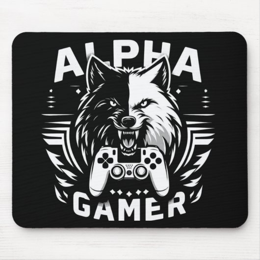 Yin Yang Alpha Gamer Wolf Muismat (Voorkant)