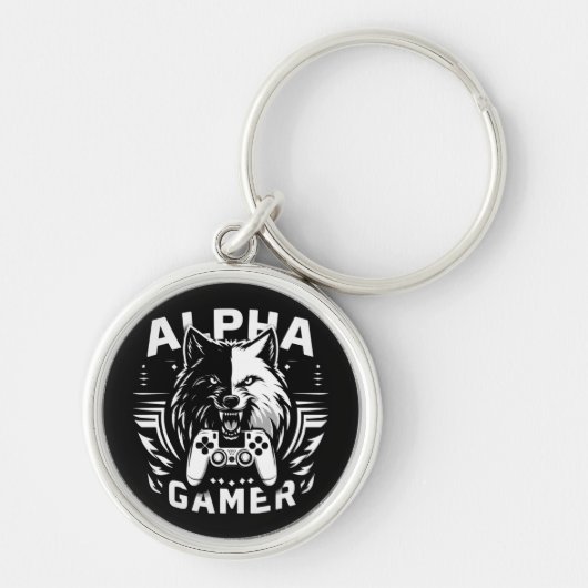 Yin Yang Alpha Gamer Wolf Sleutelhanger (Voorkant)