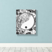 Yin Yang Alternatief Cirkelwerk Canvas Afdruk (Insitu (Houten vloer))