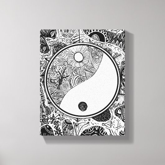 Yin Yang Alternatief Cirkelwerk Canvas Afdruk (Voorkant)