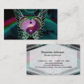 Yin Yang, Angel Wings en Heart Visitekaartje (Voorkant / Achterkant)