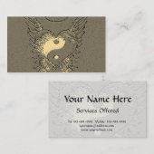 Yin Yang, Angel Wings en Heart Visitekaartje (Voorkant / Achterkant)