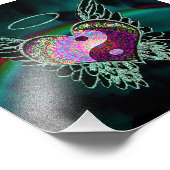 Yin Yang, Angel Wings, Heart en Space Foto Afdruk (Hoek)