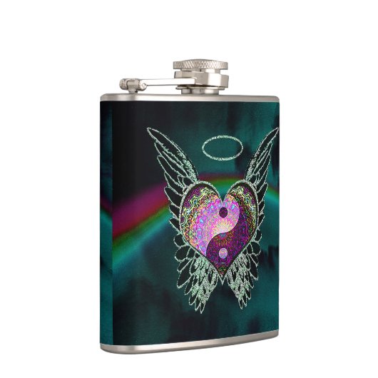 Yin Yang, Angel Wings, Heart en Stars Heupfles (Rechts)