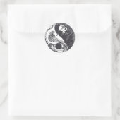Yin Yang Animal Art, Snake vs Bird Ronde Sticker (Tas)