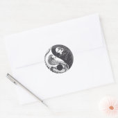 Yin Yang Animal Art, Snake vs Bird Ronde Sticker (Envelop)