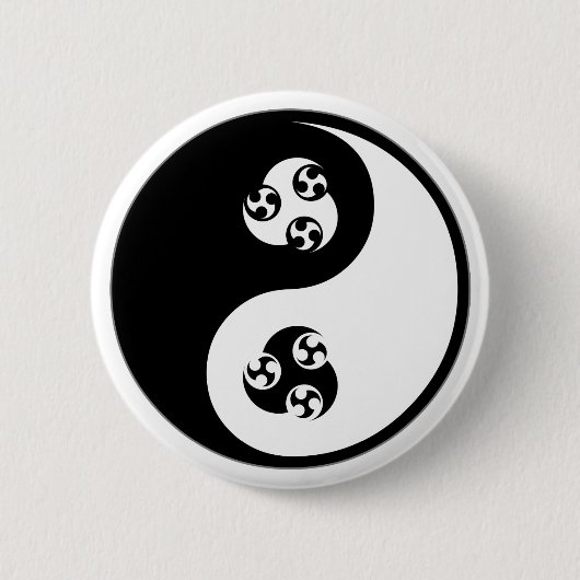 Yin Yang Anime Ronde Button 5,7 Cm (Voorkant)