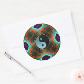 Yin Yang Aqua Green Fractal Art Sticker (Envelop)