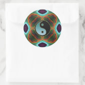 Yin Yang Aqua Green Fractal Art Sticker (Tas)
