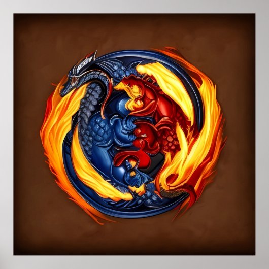 Yin Yang Art Fire and Water Poster (Voorkant)