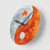 Yin & Yang Asian sign for Balance Wall Clock Ronde Klok (Hoek)