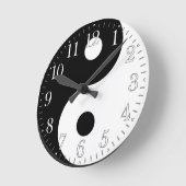 Yin & Yang Asian sign for Balance Wall Clock Ronde Klok (Hoek)