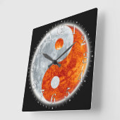 Yin & Yang Asian sign for Balance Wall Clock Vierkante Klok (Hoek)