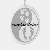 yin yang australian shepherd keramisch ornament (Rechts)