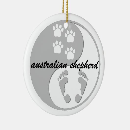 yin yang australian shepherd keramisch ornament (Rechts)