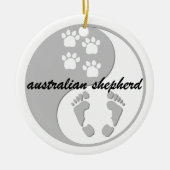 yin yang australian shepherd keramisch ornament (Voorkant)