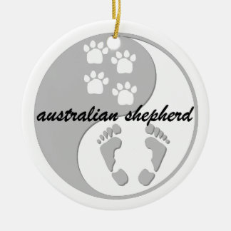 yin yang australian shepherd keramisch ornament