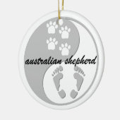 yin yang australian shepherd keramisch ornament (Links)