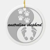 yin yang australian shepherd keramisch ornament (Achterkant)