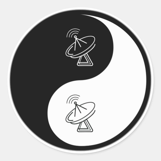 Yin Yang Avionics Ronde Sticker (Voorkant)