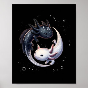 Yin Yang Axolotls Japans Grafisch Anime Kunst Axol Poster