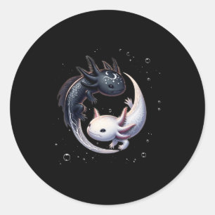 Yin Yang Axolotls Japans Grafisch Anime Kunst Axol Ronde Sticker