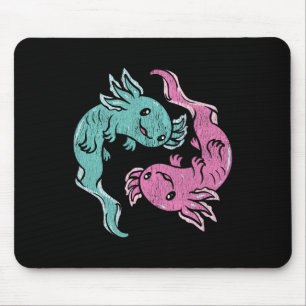 Yin Yang Axolotls - Schattige Mexicaanse Salamande Muismat