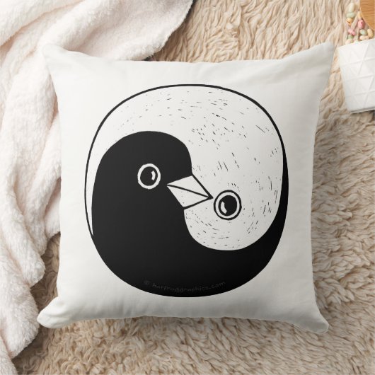 Yin yang b/w duikt groot werpkussen kussen (Deken)