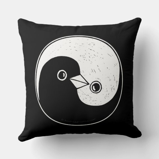 Yin yang b/w duikt groot werpkussen kussen (Achterkant)