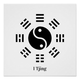 Yin Yang Ba Gua I Ching Symbool - Acht Trigrammen Perfect Poster