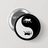 Yin Yang Baboon Ronde Button 5,7 Cm (Voorkant /achterkant)
