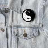 Yin Yang Baboon Ronde Button 5,7 Cm (In situ)