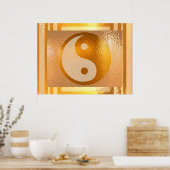 YIN YANG Balance: Brede gouden grens Poster (Keuken)