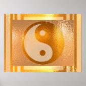YIN YANG Balance: Brede gouden grens Poster (Voorkant)