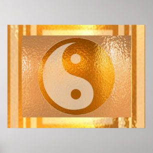 YIN YANG Balance: Brede gouden grens Poster
