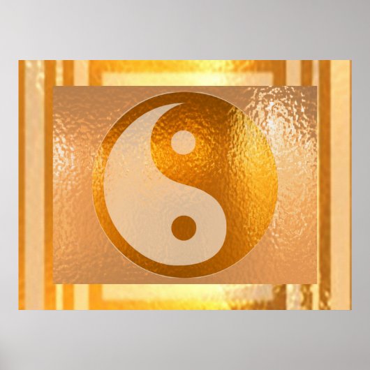 YIN YANG Balance: Brede gouden grens Poster (Voorkant)