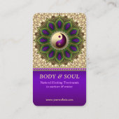 Yin Yang Balance Paarse Groene Pauw Mandala Visitekaartje (Achterkant)