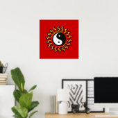Yin Yang Balanced Sun Poster (Thuiskantoor)