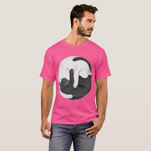 Yin Yang Balancing Cats gift gift T-shirt (Voorkant volledig)